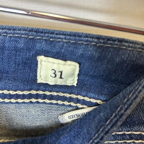 BKE Harper Blue Medium Wash Stretch Mid-Rise Cropped Cuffed Jeans Size 31 (US L) - Picture 6 of 15